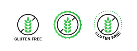 Gluten free icon sign. Gluten free sticker. Vector scalable graphicsのイラスト素材