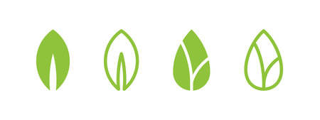 Leaves icons set. Natural and organic products. Vector scalable graphicsのイラスト素材