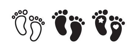 Footprint icons. Baby on Board. Safety pictograms. Vector scalable graphicsのイラスト素材