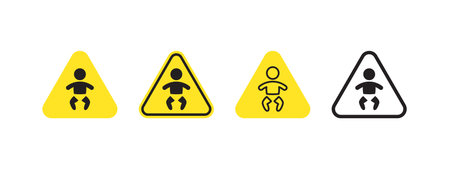 Baby on board child safety sticker. Safety pictograms. Vector scalable graphicsのイラスト素材