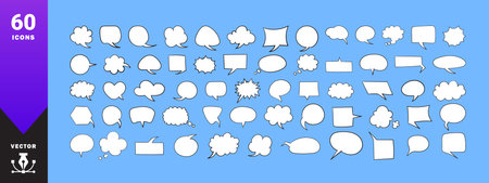 Collection of empty comic speech bubbles. Speech Bubble set. Vector scalable graphicsのイラスト素材