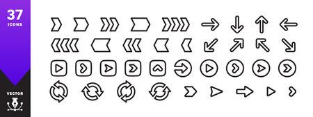 Arrows icons set. Modern simple arrows icons. Vector scalable graphicsのイラスト素材