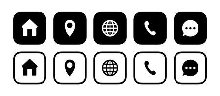 Contact information icons. Vector iconsのイラスト素材