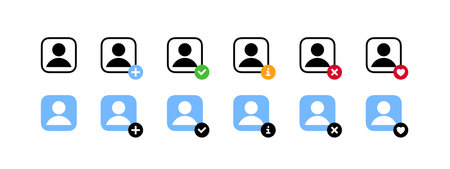 User profile icons set. Vector iconsのイラスト素材