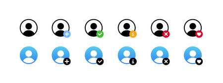 User profile icons. Vector iconsのイラスト素材