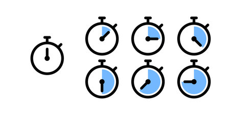Timer clock signs. Vector iconsのイラスト素材