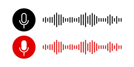 Voice message microphone. Vector iconsのイラスト素材