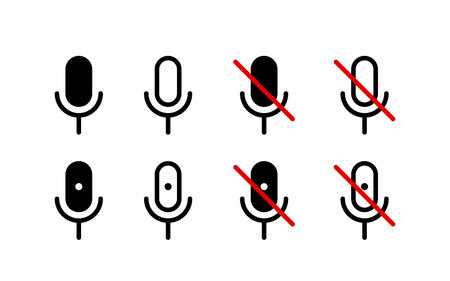 Mic icons set. Vector iconsのイラスト素材