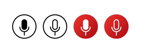 Podcast microphone icons. Vector iconsのイラスト素材