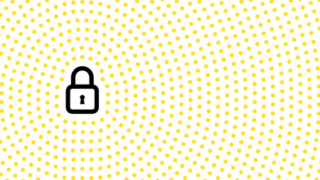 Background with yellow dots and a black padlockのイラスト素材