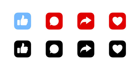 Like comment share social media iconsのイラスト素材