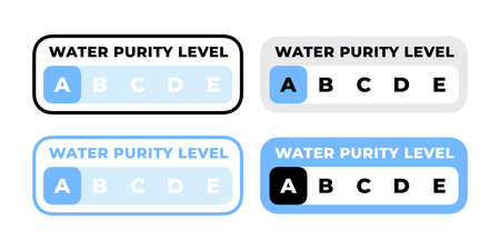 Water quality level. Water purity levelのイラスト素材