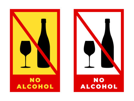 No Alcohol Sign. Prohibition alcoholのイラスト素材