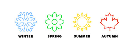 Icons of the four seasons. Season iconsのイラスト素材