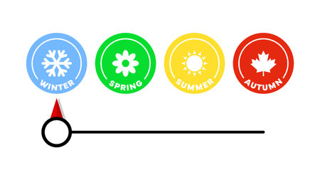 Seasonal scale. Four season badgeのイラスト素材