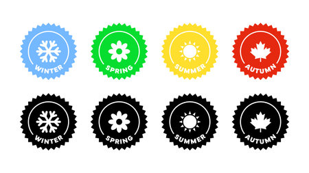 Season icons. Four seasons of the year iconsのイラスト素材