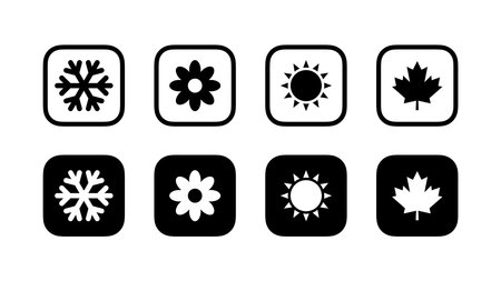 Four seasons of the year signs. Winter spring summer autumnのイラスト素材