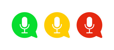 Podcast badge. Chat podcast signのイラスト素材