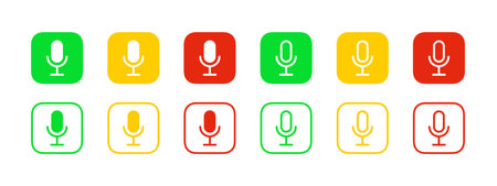 Microphone icons. Podcast or Radio signのイラスト素材