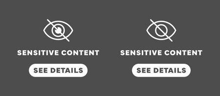 Sensitive content sign. Restricted content or explicit contentのイラスト素材