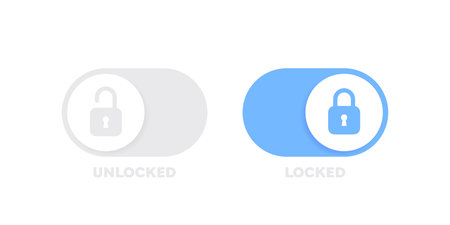 Lock Unlock Toggle Switch. Security On and Offのイラスト素材