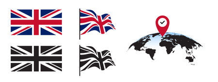 Flag of Great Britain and location on the map