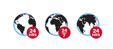 24/7 support icon set. Customer service and support icons