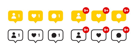 Set of reminder message icons