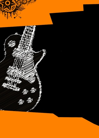 vector music poster with guitarのイラスト素材