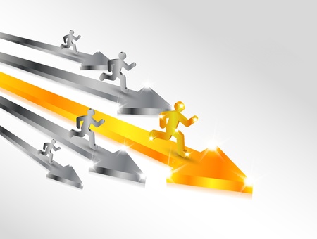 arrows business background with business peopleのイラスト素材