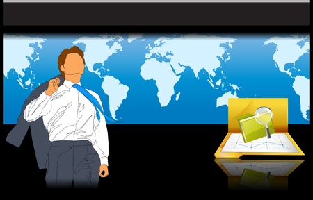 Business card, template with people のイラスト素材