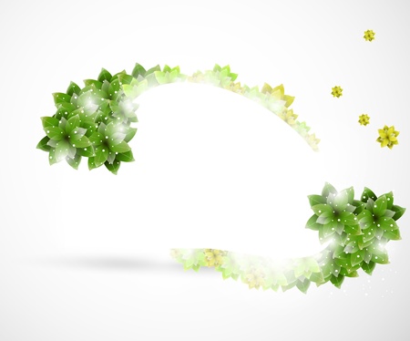 Nature frame with green leaves のイラスト素材