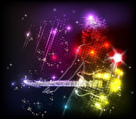 rock neon band background のイラスト素材