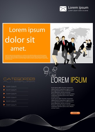 Business template with business people のイラスト素材