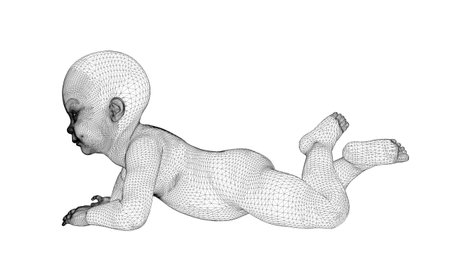 adorable baby, line conceptの写真素材