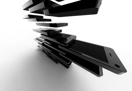 3d phone groupの写真素材