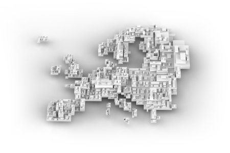 3d rendering of a map of Europe の写真素材