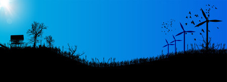 wind alternative energy turbines のイラスト素材