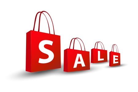 sale shopping bags のイラスト素材