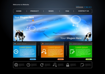 business web site template with business humanのイラスト素材