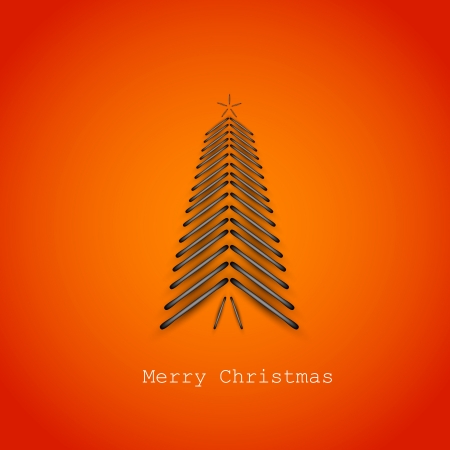 Christmas tree, original new year card  のイラスト素材