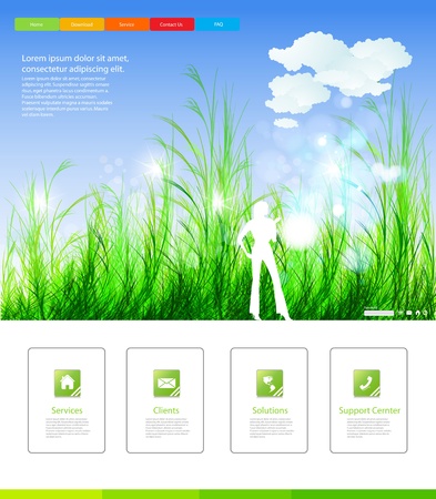 Web page nature layout designのイラスト素材