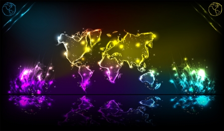 Earth neon light abstract backgroundのイラスト素材