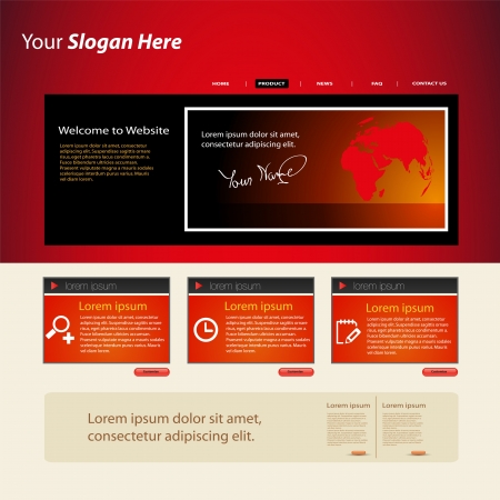 Web site design red templateのイラスト素材
