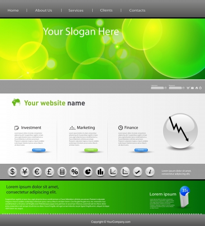 Website template, easy editable vectorのイラスト素材