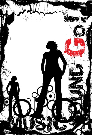 Music Grunge Background Illustrationのイラスト素材