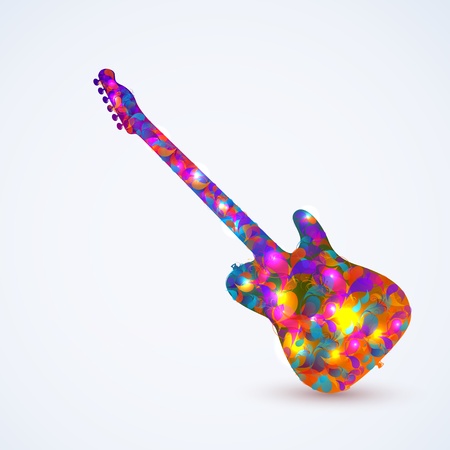 Vector guitar, color design easy editableのイラスト素材