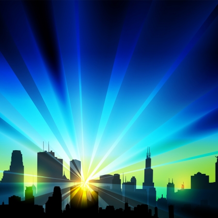 Vector city silhouetteのイラスト素材