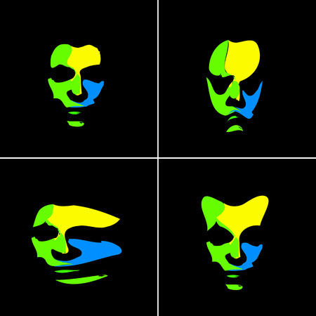 Brazil abstract portrait, easy all editableのイラスト素材