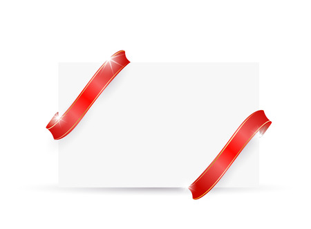 beautiful cards with red gift and ribbons, easy all editableのイラスト素材